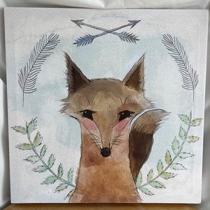 Target Fox Canvas Portrait, wildlife, wall decor/hanging